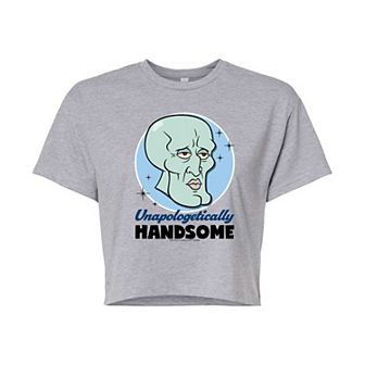 Juniors' Nickelodeon SpongeBob SquarePants Unapologetically Handsome Cropped Tee