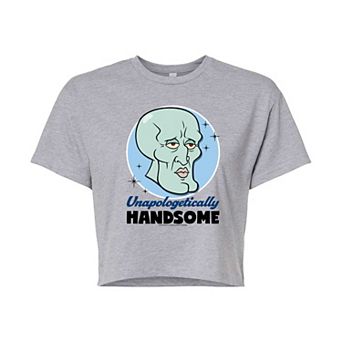 Juniors' Nickelodeon SpongeBob SquarePants Unapologetically Handsome Cropped Tee