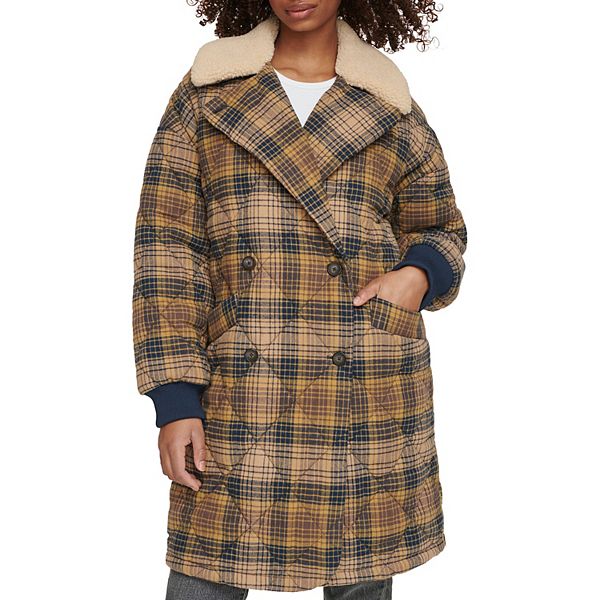 Women's Levi's® Quilted Plaid Jacket with Sherpa Collar