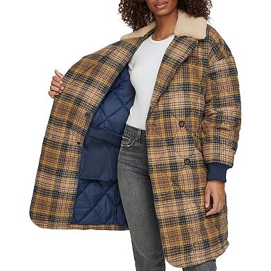 Women's Levi's® Quilted Plaid Jacket with Sherpa Collar