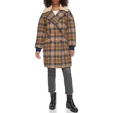 Women's Levi's® Quilted Plaid Jacket with Sherpa Collar