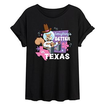 Juniors' SpongeBob SquarePants Better In Texas Oversized Tee