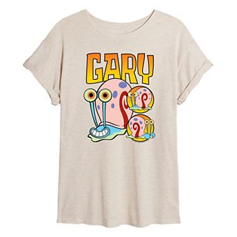 Juniors' SpongeBob SquarePants Gary The Snail Oversized Tee