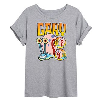 Juniors' SpongeBob SquarePants Gary The Snail Oversized Tee