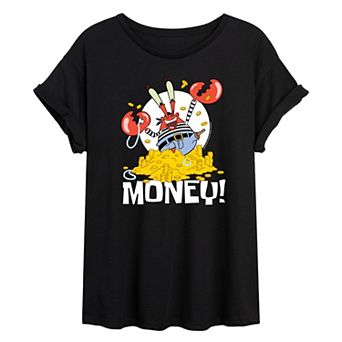 Juniors' SpongeBob SquarePants Mr. Krabs Money Oversized Tee