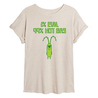 Juniors' SpongeBob SquarePants Plankton One Percent Evil Oversized Tee