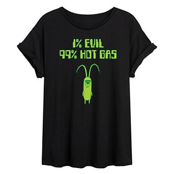 Juniors' SpongeBob SquarePants Plankton One Percent Evil Oversized Tee