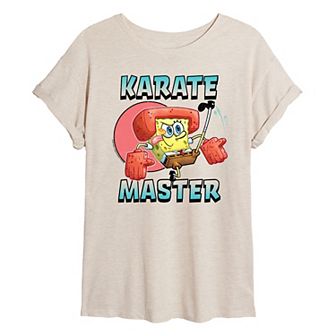 Juniors' Nickelodeon SpongeBob SquarePants Karate Master Oversized Tee
