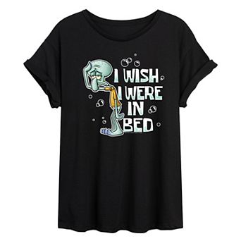Juniors' SpongeBob SquarePants I Wish I Were In Bed Oversized Tee