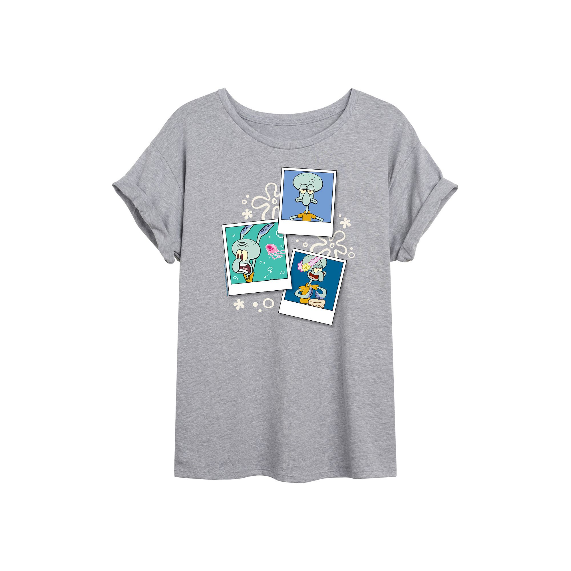 Juniors SpongeBob SquarePants Squirdward Photos Oversized Tee, Girls, Siz