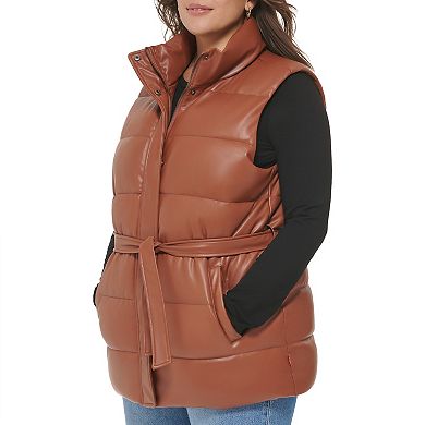 Plus Size Levi's® Faux Leather Puffer Vest