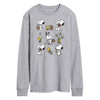 Men's Peanuts Snoopy Woodstock Spring Long Sleeve Graphic Tee