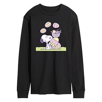 Men's Peanuts Easter Comic Long Sleeve Graphic Tee