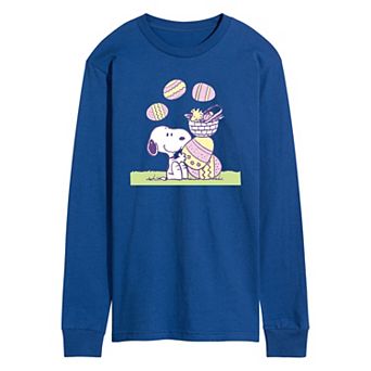 Men's Peanuts Easter Comic Long Sleeve Graphic Tee