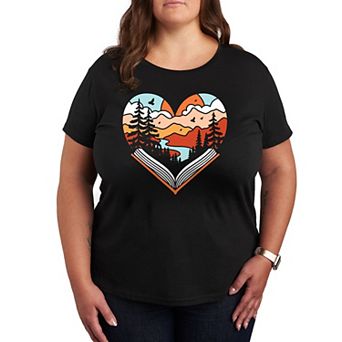 Plus Open Book Heart Graphic Tee