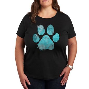 Plus Watercolor Pawprint Graphic Tee