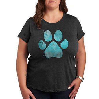 Plus Watercolor Pawprint Graphic Tee