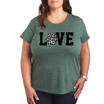 Plus Love Pawprint Snow Leopard Graphic Tee