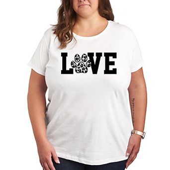 Plus Love Pawprint Snow Leopard Graphic Tee