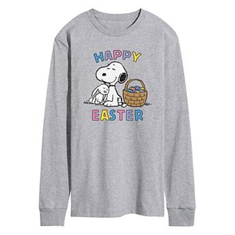 Men's Peanuts Snoopy And Bunny Long Sleeve Graphic Tee