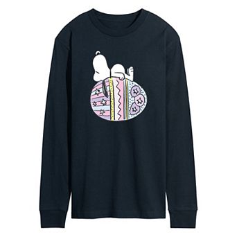 Men's Peanuts Snoopy Easter Egg Long Sleeve Graphic Tee