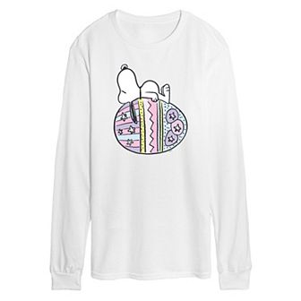 Men's Peanuts Snoopy Easter Egg Long Sleeve Graphic Tee