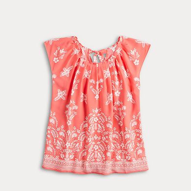 Petite LC Lauren Conrad Pleat Neck With Straight Hem Top
