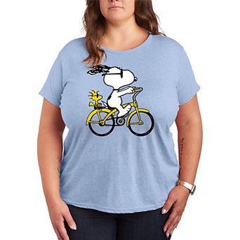 Plus Peanuts Snoopy & Woodstock Riding Bike Graphic Tee
