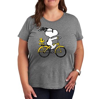 Plus Peanuts Snoopy & Woodstock Riding Bike Graphic Tee