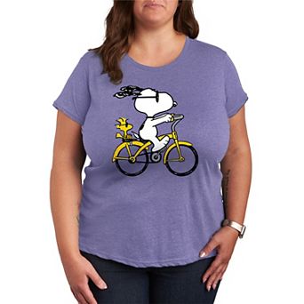 Plus Peanuts Snoopy & Woodstock Riding Bike Graphic Tee