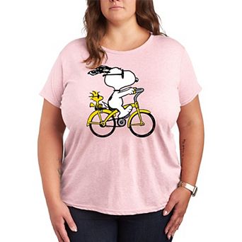 Plus Peanuts Snoopy & Woodstock Riding Bike Graphic Tee