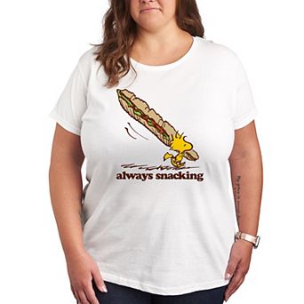 Plus Peanuts Woodstock Always Snacking Graphic Tee