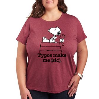 Plus Peanuts Snoopy Typos Make Me Sic Graphic Tee