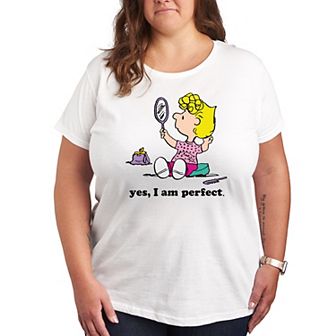 Plus Peanuts Yes I Am Perfect Sally Graphic Tee