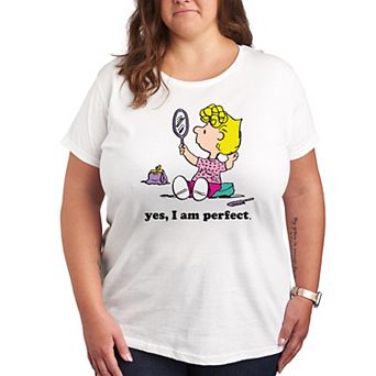 Plus Peanuts Yes I Am Perfect Sally Graphic Tee