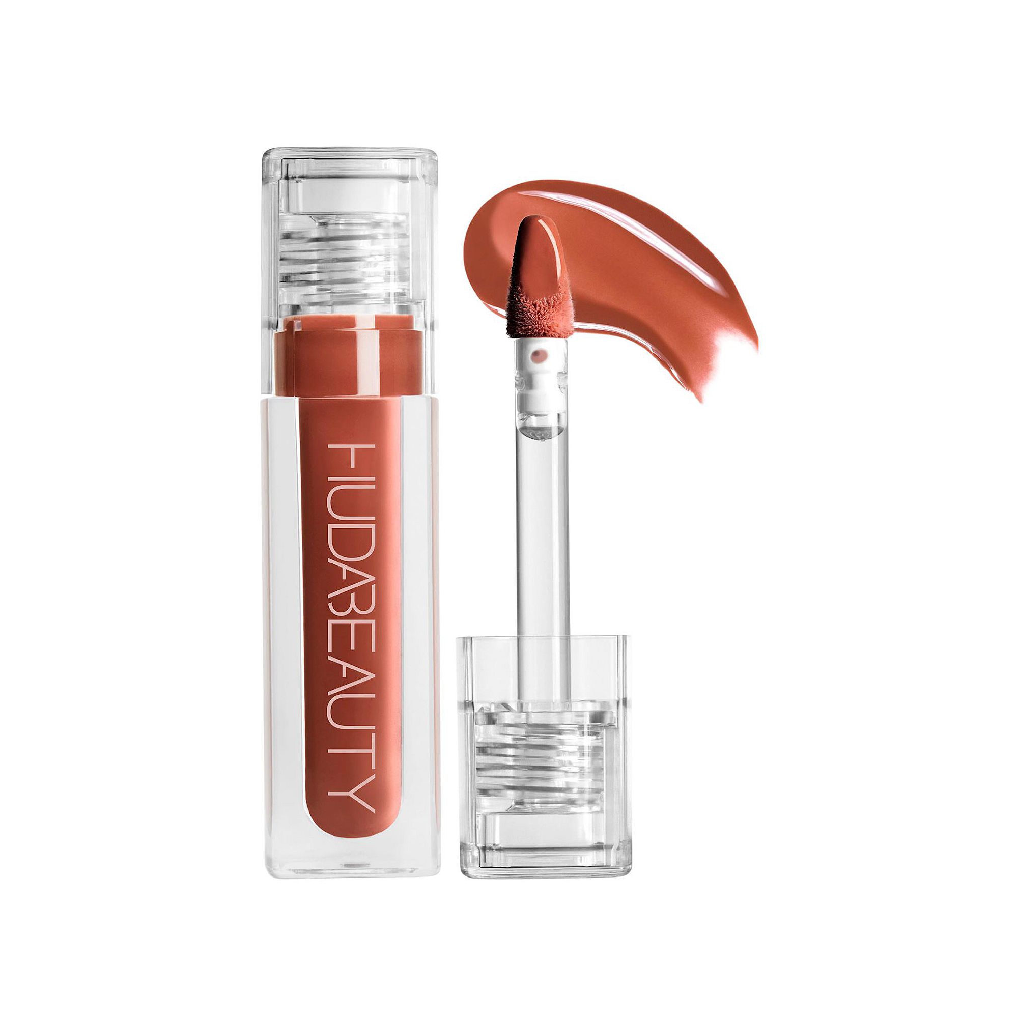 HUDA BEAUTY Faux Filler Shiny Non-Sticky Lip Gloss, Size: 0.13 FL Oz, Foxy