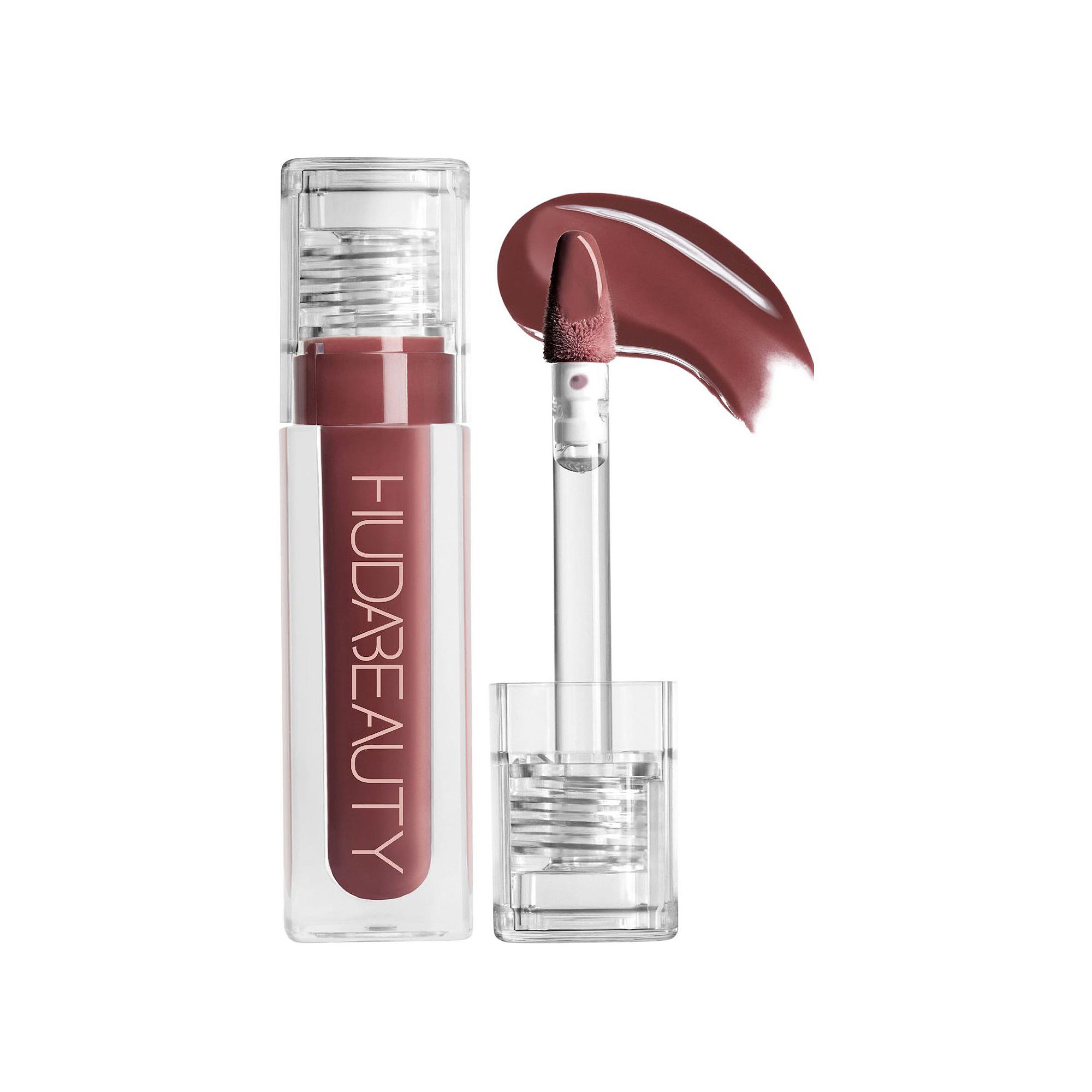 HUDA BEAUTY Faux Filler Shiny Non-Sticky Lip Gloss, Size: 0.13 FL Oz, Posh