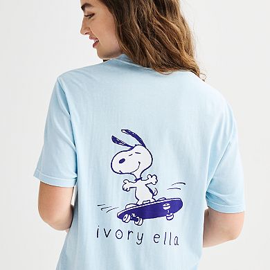 Juniors IVORY ELLA Peanuts Skating Snoopy Tee