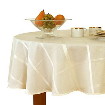 Elrene Home Fashions Elegance Plaid Jacquard 60"x84" Oval Tablecloth