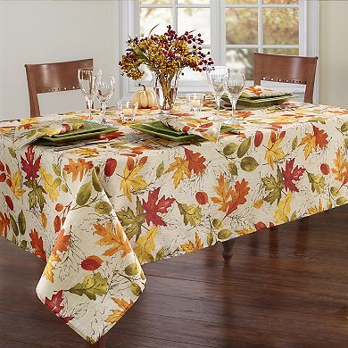Elrene Home Fashions Autumn Leaves Fall Printed Rectangle Tablecloth