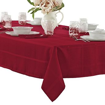 Elrene Home Fashions Elegance Plaid Jacquard Rectangle Tablecloth