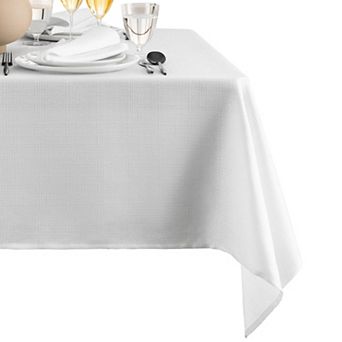 Elrene Home Fashions Laurel Solid Texture Water And Stain Resistant Rectangle Tablecloth