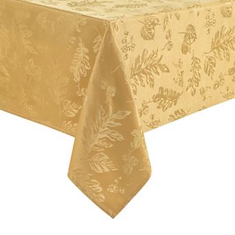 Elrene Home Fashions Elegant Woven Leaves Jacquard Damask Rectangle Tablecloth