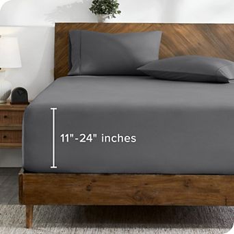 Bare Home Ultra Soft 24 Inch Pocket Fitted Sheet