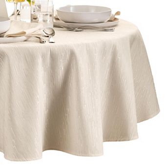 Elrene Home Fashions Continental Solid Texture Water And Stain Resistant Round Tablecloth