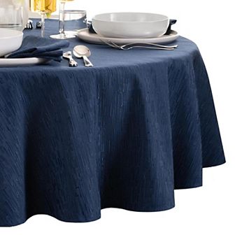 Elrene Home Fashions Continental Solid Texture Water And Stain Resistant Round Tablecloth