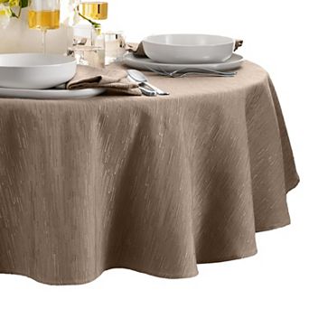 Elrene Home Fashions Continental Solid Texture Water And Stain Resistant Round Tablecloth