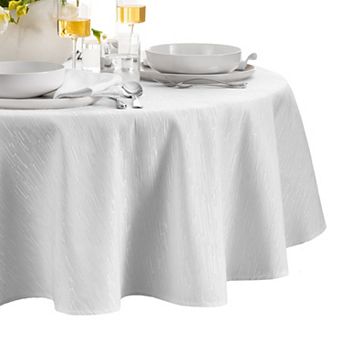 Elrene Home Fashions Continental Solid Texture Water And Stain Resistant Round Tablecloth