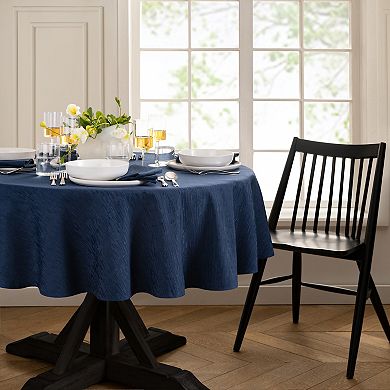 Elrene Home Fashions Continental Solid Texture Water And Stain Resistant 60"x84" Oval Tablecloth