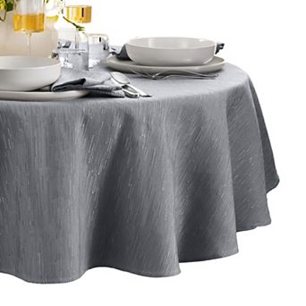 Elrene Home Fashions Continental Solid Texture Water And Stain Resistant 60"x84" Oval Tablecloth